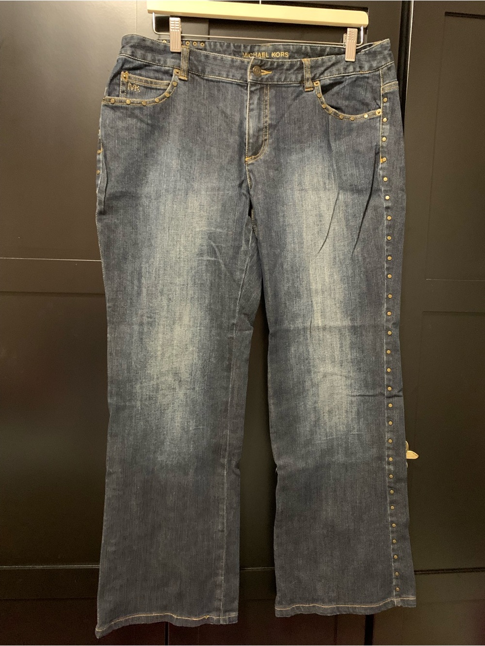 Michael Kors Denim Jeans embellished 14 wide leg mode t cut classic comfy